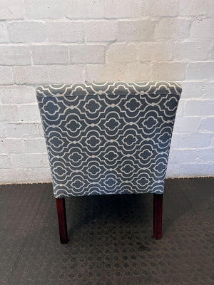 Chic Grey & White Geometric Slipper Chair
