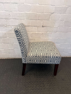 Chic Grey & White Geometric Slipper Chair