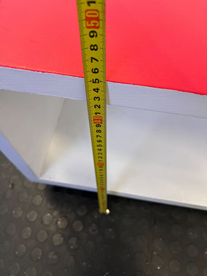 Chic Red and White Coffee Table with Minimal Wear