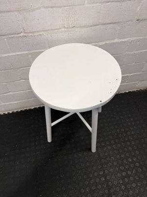 Chic Round White Wooden Side Table