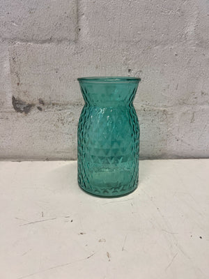 Chic Teal Textured Glass Vase - 2ndhandwarehouse.com