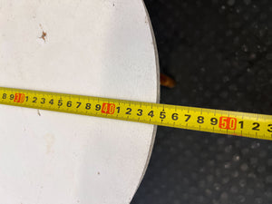 Chic Vintage Round White Side Table with Wooden Legs