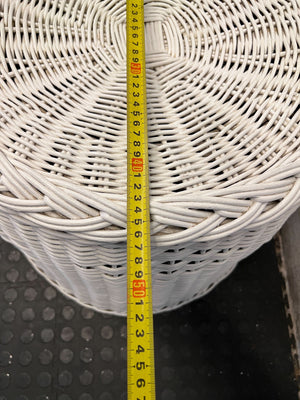 Chic White Wicker Rattan Accent Chair - 2ndhandwarehouse.com