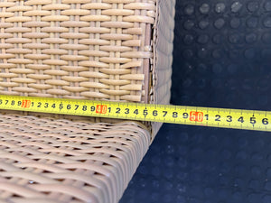 Chic Woven Rattan Dining Chair - Light Brown - Heavy Wear