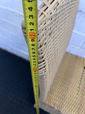 Chic Woven Rattan Dining Chair - Light Brown - Heavy Wear