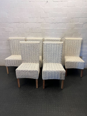 Chic Woven White Dining Chair - Coastal Boho Style - 2ndhandwarehouse.com