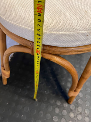 Chic Rattan Dining Chair with Cream Cushion β Vintage Style - PRICE DROP - 2ndhandwarehouse.com