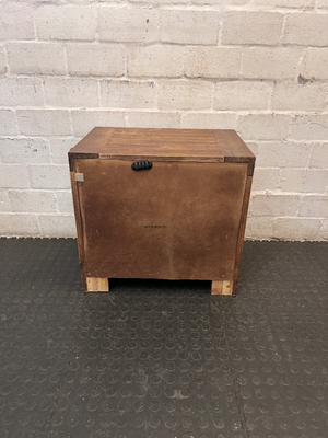 Chunky Acacia Wood Bedside Pedestal with Two Drawers — Minor Scuff M - 2ndhandwarehouse.com