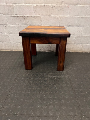 Chunky Rustic Wooden Side Table — Good Working Order