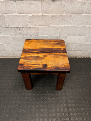 Chunky Rustic Wooden Side Table — Good Working Order