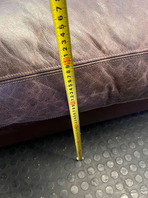 Classic Brown Leather 2-Seater Sofa with Stud Detail