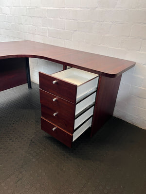 Classic L-Shape Office Desk with Integrated Drawers