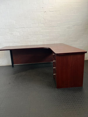 Classic L-Shape Office Desk with Integrated Drawers