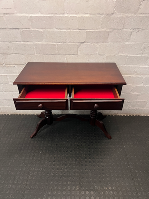 Classic Mahogany-Finish 2-Drawer Side Server — Well-Maintained Condition - 2ndhandwarehouse.com