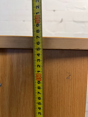 Classic Oak-Style Five-Tier Bookshelf — Well-Used Condition