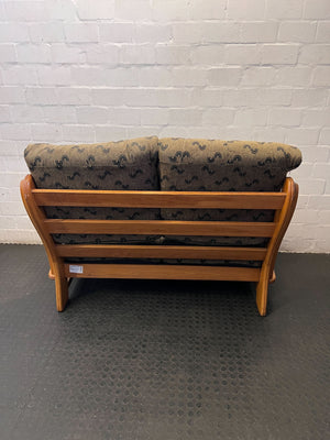 Classic Patterned Loveseat Sofa with Wooden Frame - Fair used