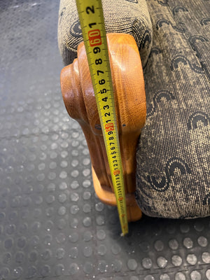 Classic Patterned Loveseat Sofa with Wooden Frame - Fair used