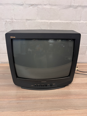 Classic Samsung Hitron Matte Black CRT TV with Remote - 2ndhandwarehouse.com