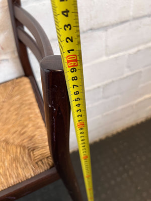 Classic Wooden Bar Stool with Woven Rush Seat