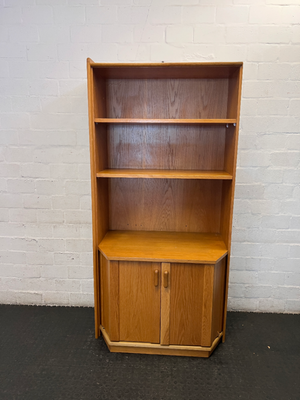 Classic Wooden Display Cabinet & Bookshelf with Bottom Cupboard - 2ndhandwarehouse.com