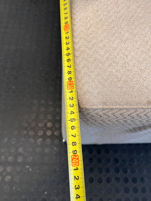 Comfortable 2-Seater Beige Sofa with Modern Chrome Feet