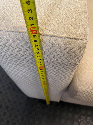 Comfortable 2-Seater Beige Sofa with Modern Chrome Feet