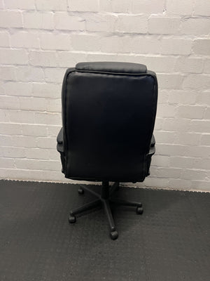 Comfortable Black Executive Office Chair with Minor Wear