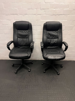 Comfortable Black Executive Office Chair with Minor Wear