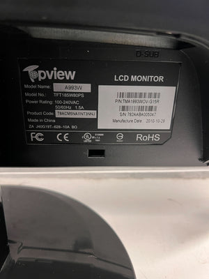 Compact 19" Black LED Monitor - Minor Scratches