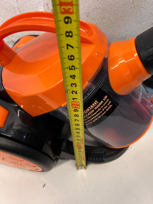 Compact Black and Orange Cylinder Vacuum Cleaner β Good Condition