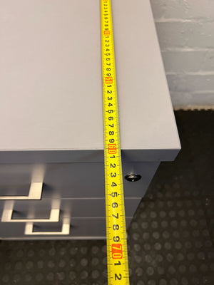 Compact Grey L-Shaped Office Desk with Storage