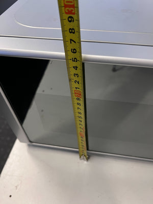 Compact Silver Univa Microwave - Excellent Condition with Minor Scratches - REDUCED