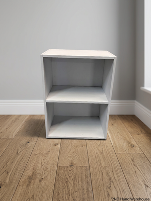 Compact White 2-Tier Shelving Unit