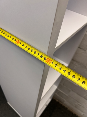 Compact White Four-Tier Bookshelf — Used; Fair Condition
