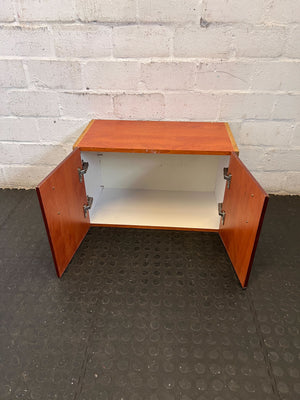 Compact Wood-Look Storage Cabinet with Modern Handles