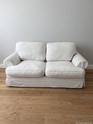 Coricraft 2 Seater White Slipcover Couch — Fair Used Condition