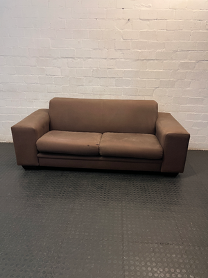 Coricraft Brown Oversized 2 Seater Couch — Fair Condition with Visible Wear