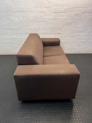 Coricraft Brown Oversized 2 Seater Couch — Fair Condition with Visible Wear