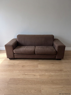 Coricraft Brown Oversized 2 Seater Couch — Fair Condition with Visible Wear