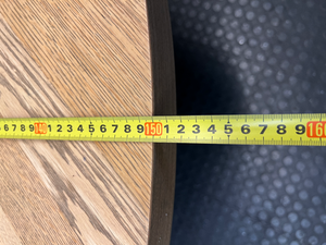 Coricraft Round Wooden Dining Table with Pedestal Base — Fair Condition with Visible Wear - 2ndhandwarehouse.com
