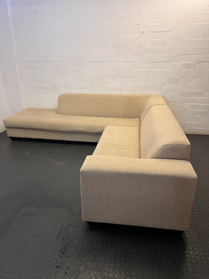 Coricraft Sand L-Shape Couch - Minor Seat Depression - 2ndhandwarehouse.com
