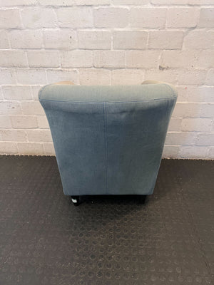 Cosy Light Blue Tub Armchair - Perfect for Reading Nooks - 2ndhandwarehouse.com