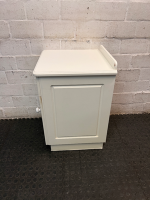 Cottage Style Wooden Bedside Table in Off-White — Good Condition