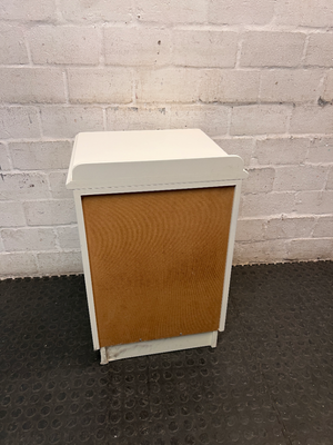 Cottage Style Wooden Bedside Table in Off-White — Good Condition