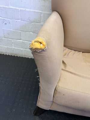 Cozy Beige Accent Armchair (Damaged)