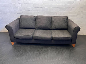 Cozy Charcoal Three-Seater Sofa