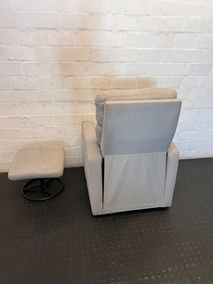 Cozy Grey Fabric Recliner Chair & Ottoman Set - 2ndhandwarehouse.com