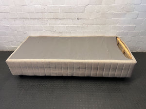 Cozy Single Divan Bed Base - Light Neutral Fabric - Fair used - 2ndhandwarehouse.com