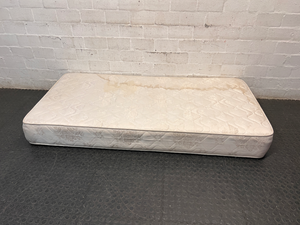 Cream Floral Single Bed Mattress — Water Damage Stains