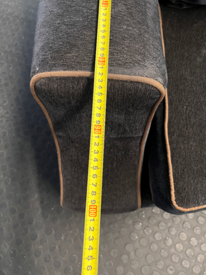 Curved Black Velvet 4-Seater Couch - Age-Related Wear - 2ndhandwarehouse.com